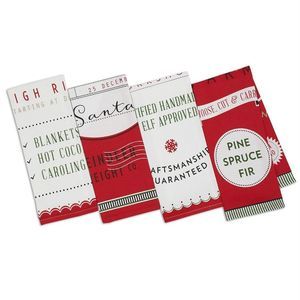 DESIGN Imports Set of 4 Christmas Design Towels